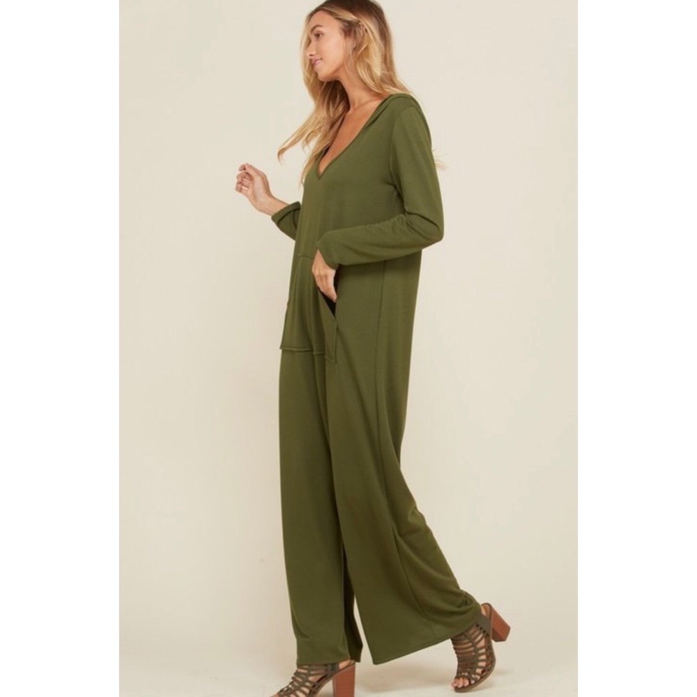 🌸SALE🌸 Knit Jumpsuit with hoodie - Gray - Picture 2 of 2
